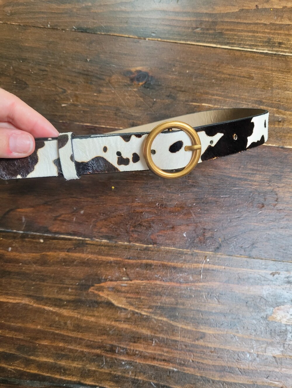 Urban Outfitters Cow Belt Brown White Women's Small